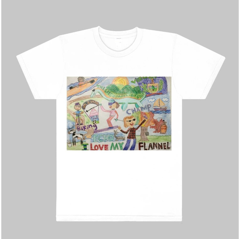 Vermont White T-Shirt,  100% Cotton.